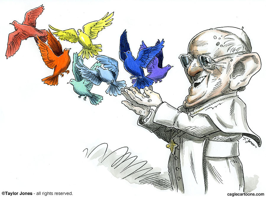 Dove Drawing - Pope Francis by Taylor Jones
