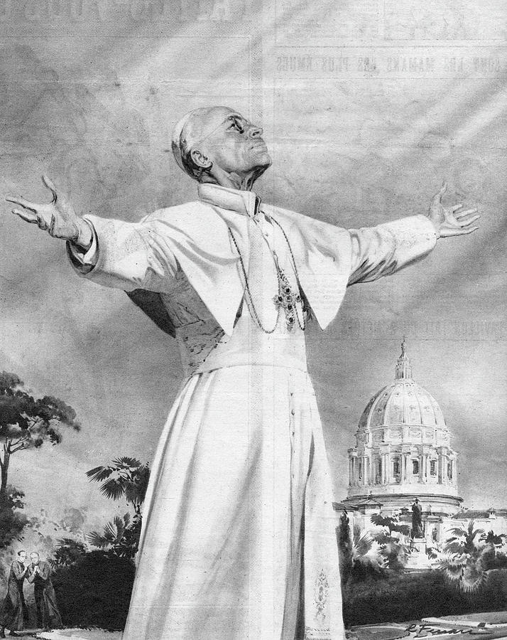 Historical Drawing - Pope Pius Xii Experiences A Solar by Mary Evans Picture Library Historical Drawing - Pope Pius Xii Experiences A Solar by Mary Evans Picture Library
