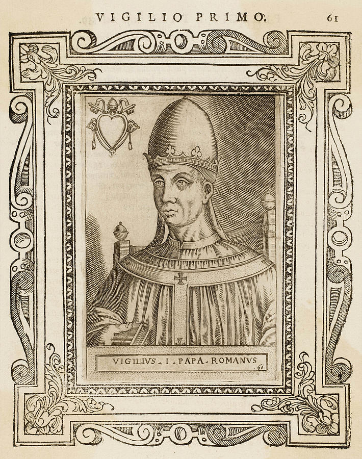 Pope Vigilius Date Reigned 537 Drawing by Mary Evans Picture Library ...