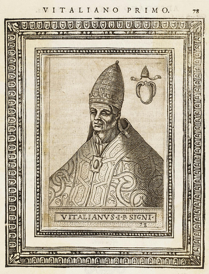 Pope Vitalianus Pope And Saint Drawing by Mary Evans Picture Library ...