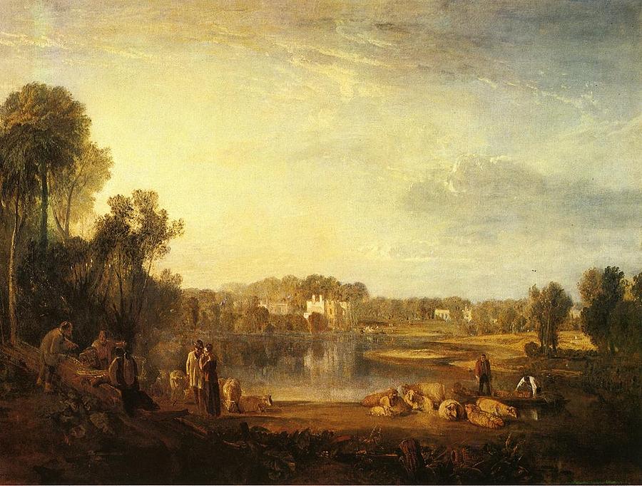 Landscape Painting - Popes villa at Twickenham 1808 by Philip Ralley