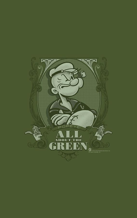 Popeye Digital Art - Popeye - All About The Green by Brand A