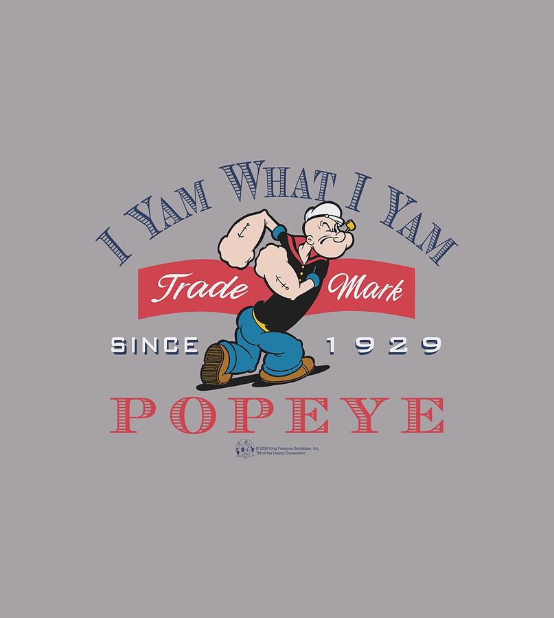 Popeye Digital Art - Popeye - I Yam What I Yam by Brand A Popeye Digital Art - Popeye - I Yam What I Yam by Brand A