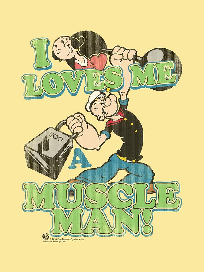 Vintage Digital Art - Popeye - Muscle Man by Brand A