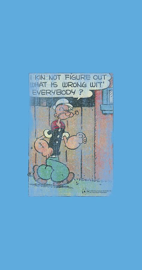 Vintage Digital Art - Popeye - Puzzled by Brand A