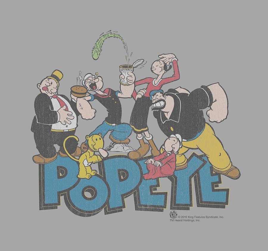 Vintage Digital Art - Popeye - The Gang by Brand A