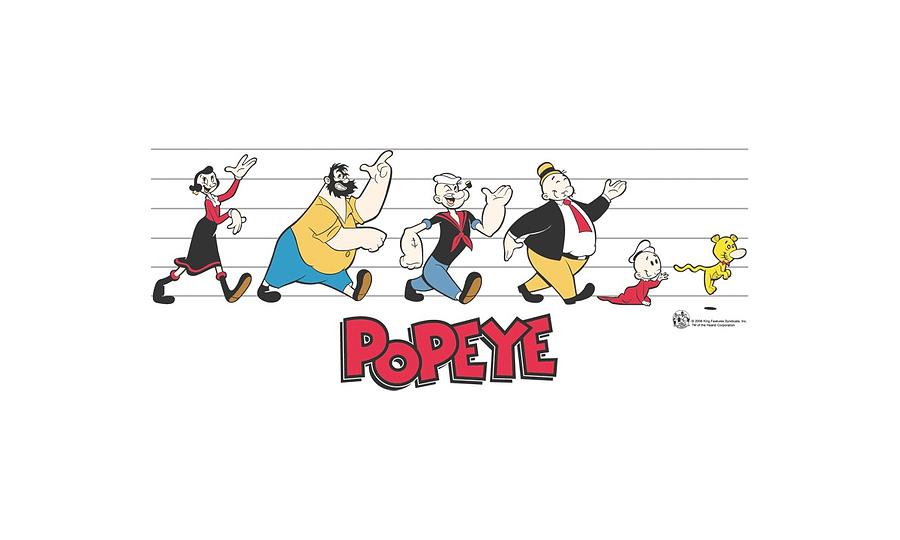 Vintage Digital Art - Popeye - The Usual Suspects by Brand A