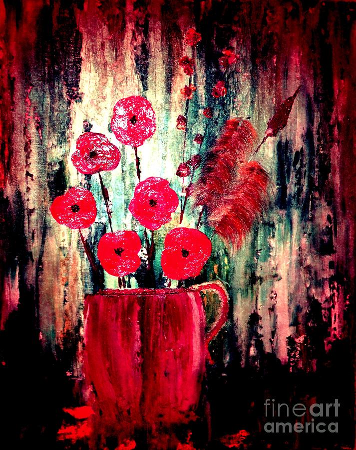 Poppie Mix Painting by Denise Tomasura