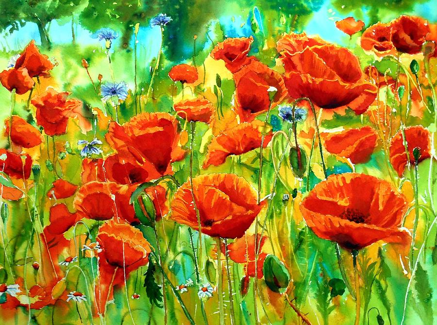 Poppies 2 Painting by Maria Balcells - Fine Art America