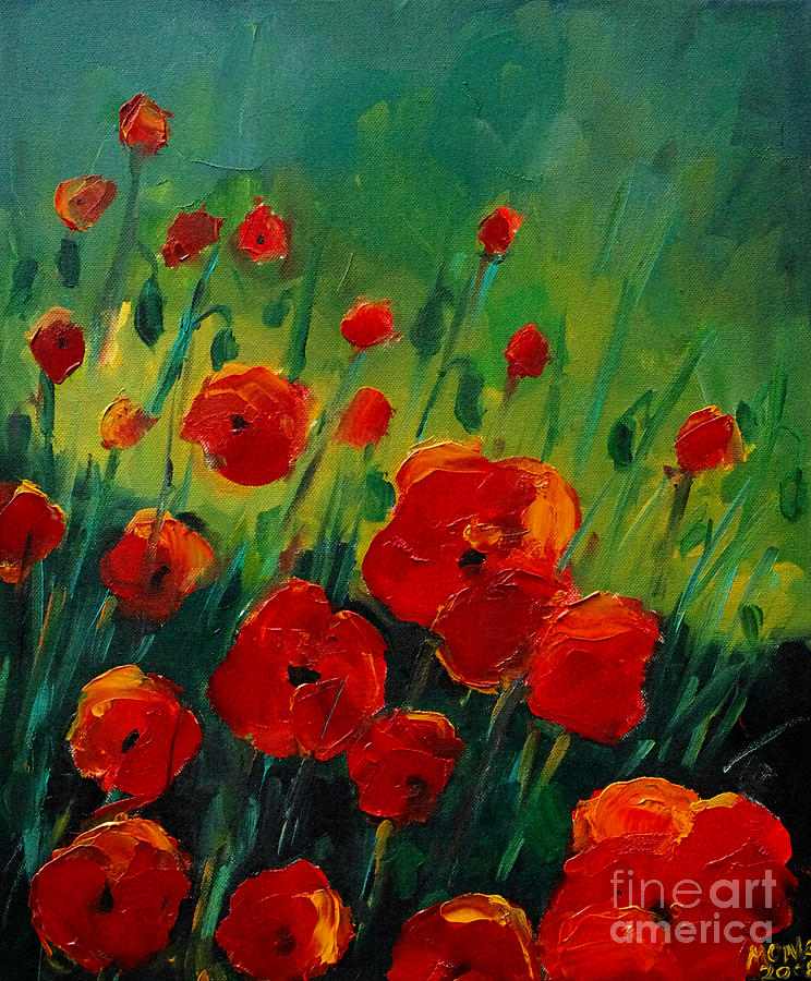 Poppies 4 Painting by Mona Edulesco