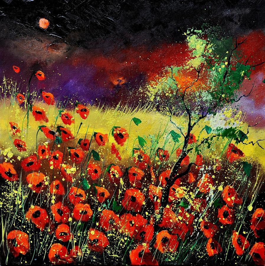 Flower Painting - Poppies 7741 by Pol Ledent