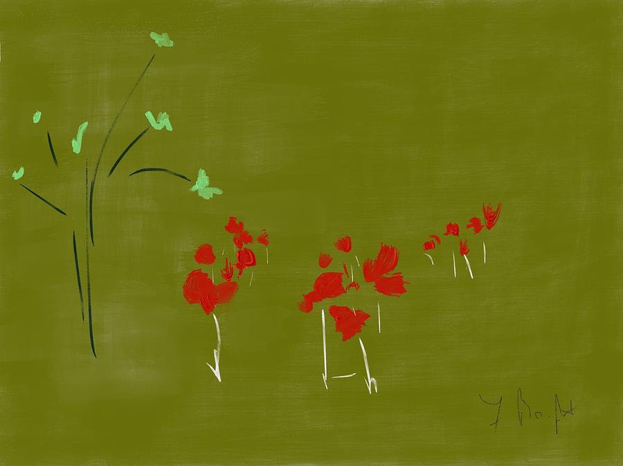 Poppies and Blossoms Digital Art by Frank Bright