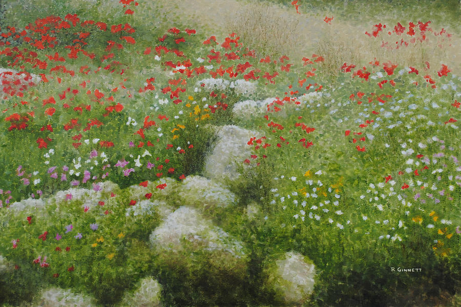 Poppies and Wildflowers Painting by Richard Ginnett