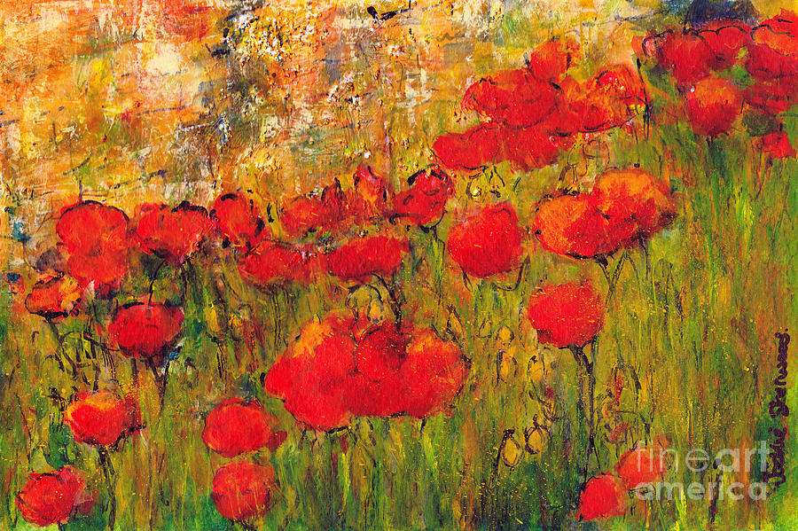 Poppies at the Chateau Painting by Jackie Sherwood