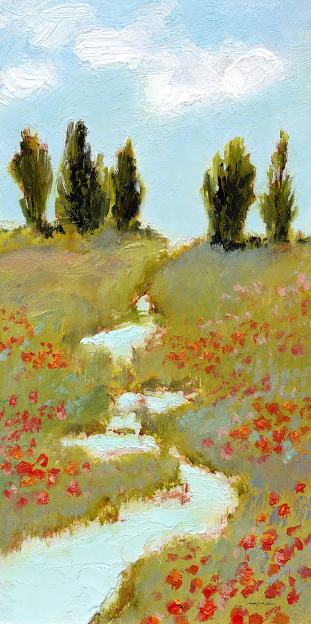 Poppies by a Stream Painting by J Reifsnyder