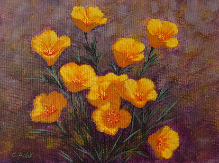 Poppies Painting by Cheryl Fecht