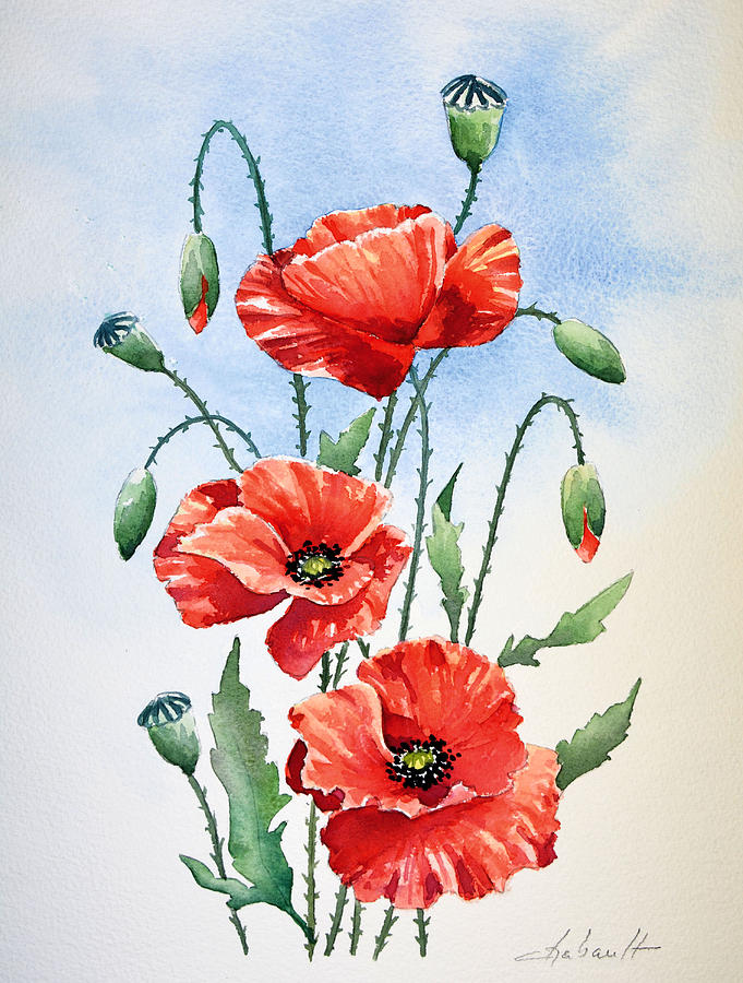 Poppies Painting by Denis CHABAULT - Fine Art America