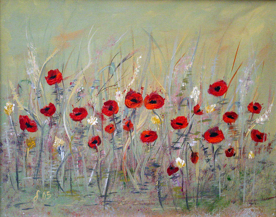 Poppies Painting by Dorothy Maier