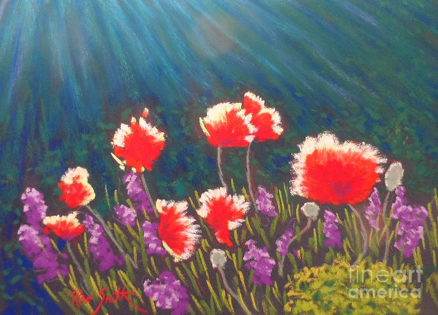 Poppies for Remembrance Day Pastel by Rae  Smith