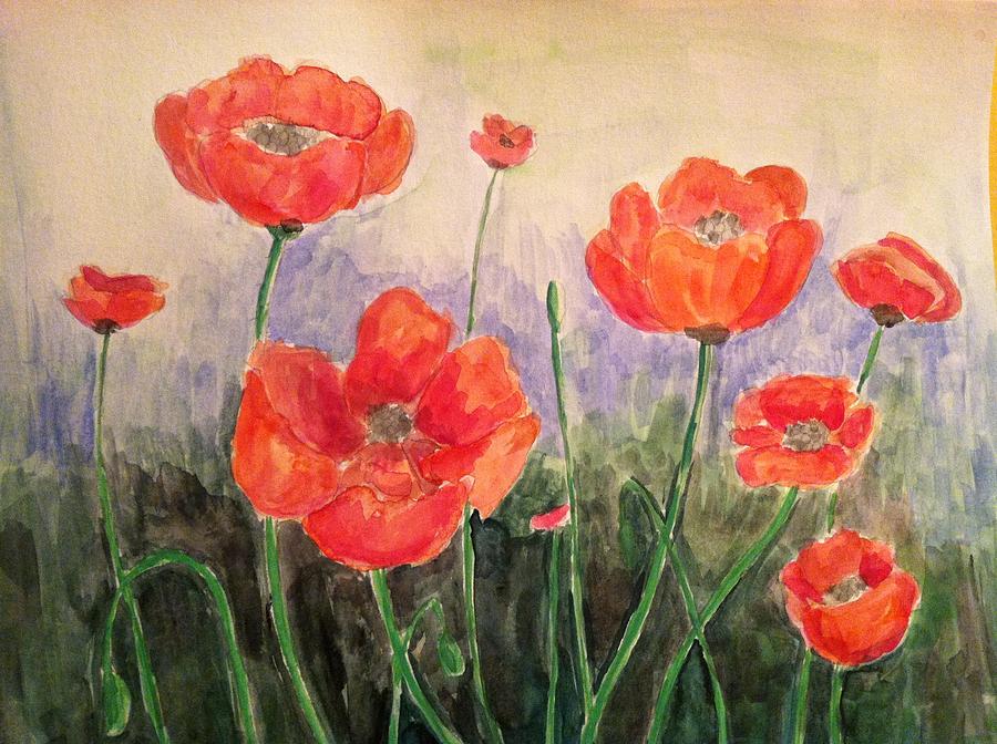 Poppies Painting by Hae Kim
