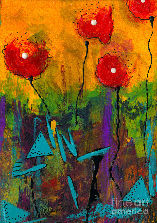 Poppies I Mixed Media by Angela L Walker