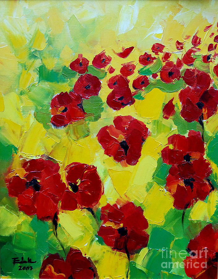 Flower Painting - Poppies I by Mona Edulesco