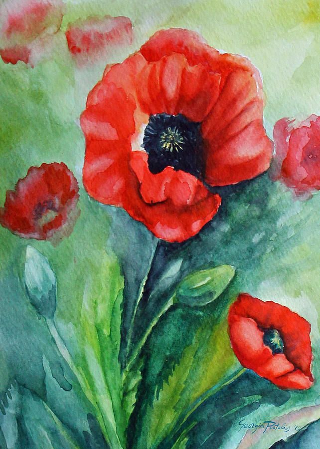 Poppies I Painting by Georgia Pistolis