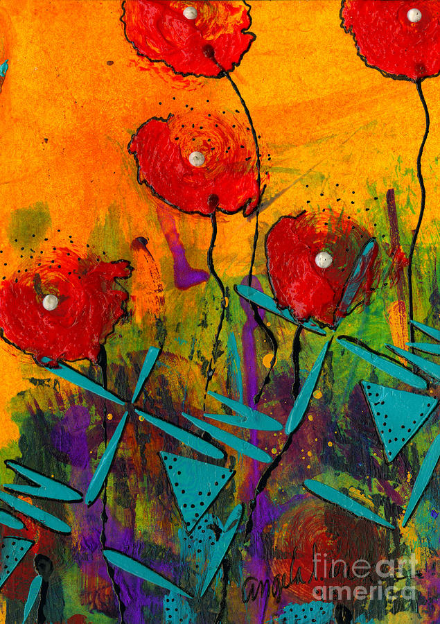 Poppies II Mixed Media by Angela L Walker