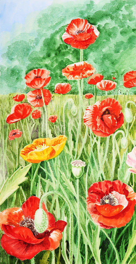 Poppy Painting - Poppies Impressions II by Irina Sztukowski