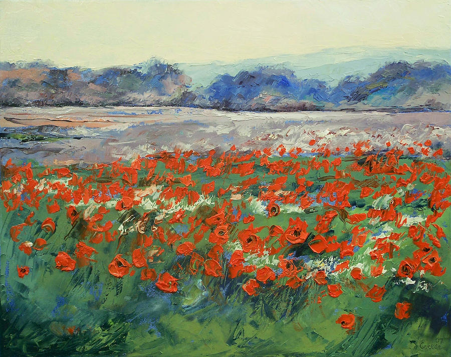 Flower Painting - Poppies in Flanders Fields by Michael Creese
