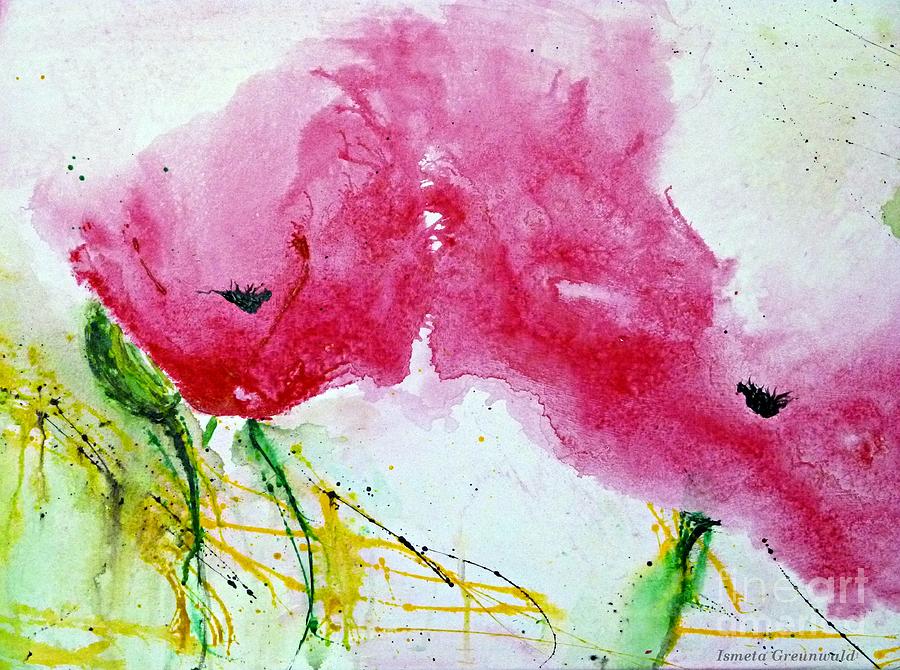 Poppies in Summer - Flower Painting Painting by Ismeta Gruenwald - Fine ...