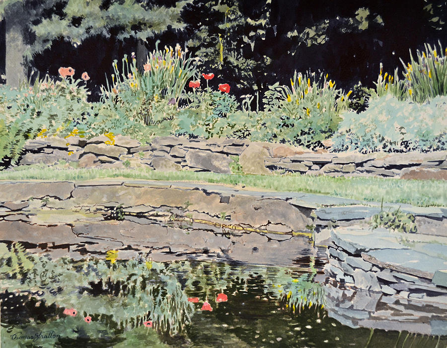Poppies Painting - Poppies In The Pool by Thomas Stratton Poppies Painting - Poppies In The Pool by Thomas Stratton