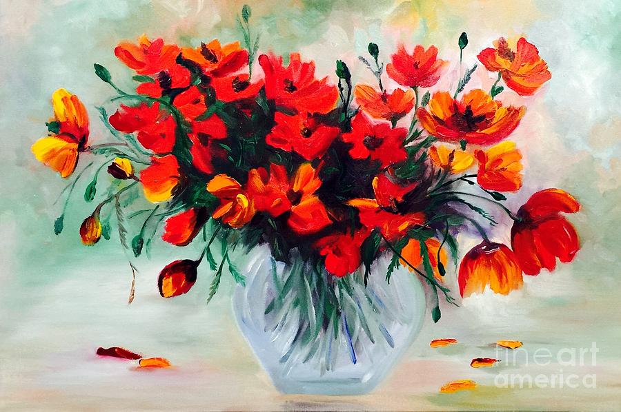 Flower Painting - Poppies by Irene Pomirchy