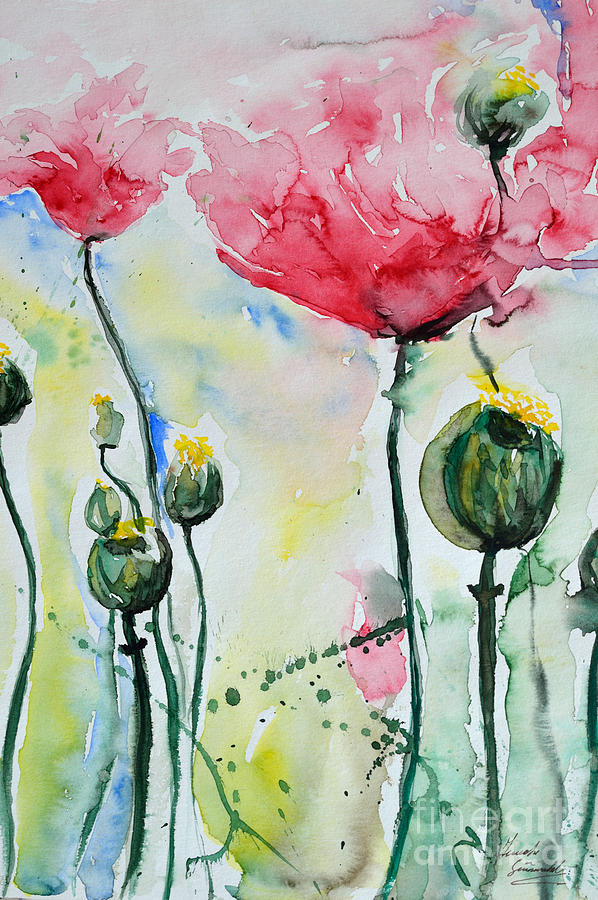 Poppy Painting - Poppies by Ismeta Gruenwald