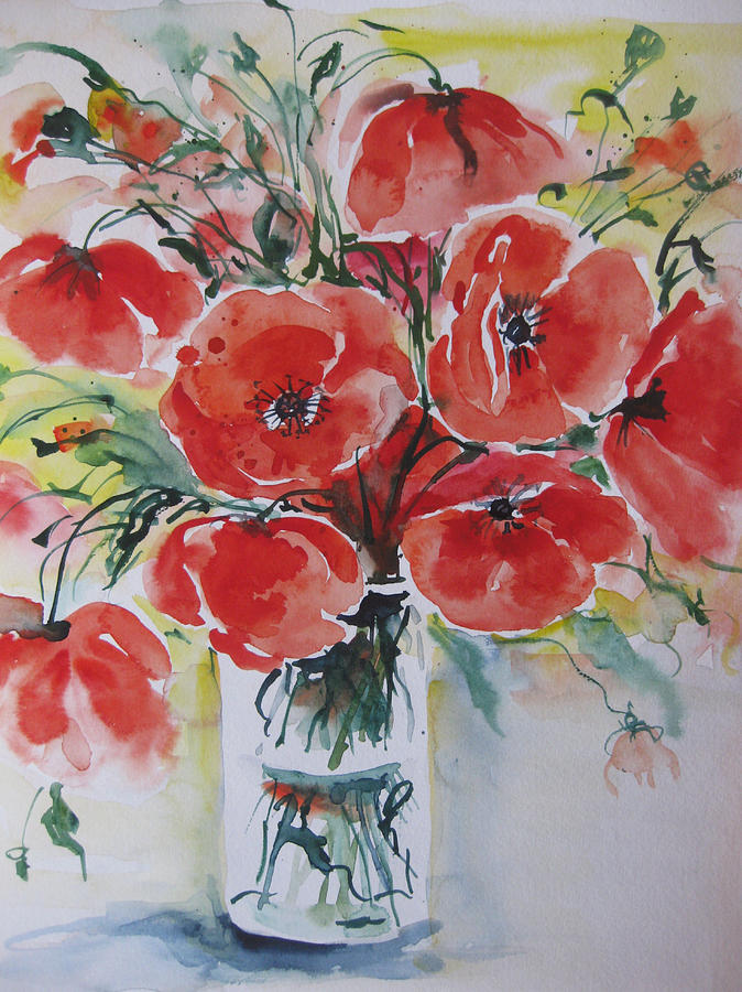 Poppies IV Painting by Ingrid Dohm