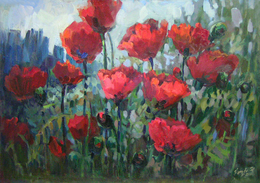 Poppies Painting by Juliya Zhukova