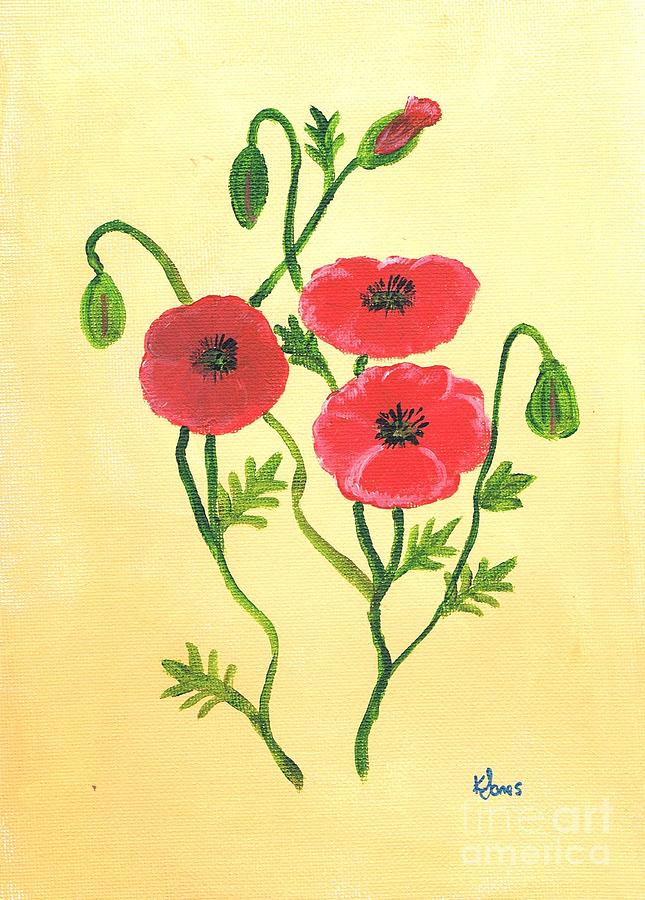 Poppies Painting by Karen Jane Jones