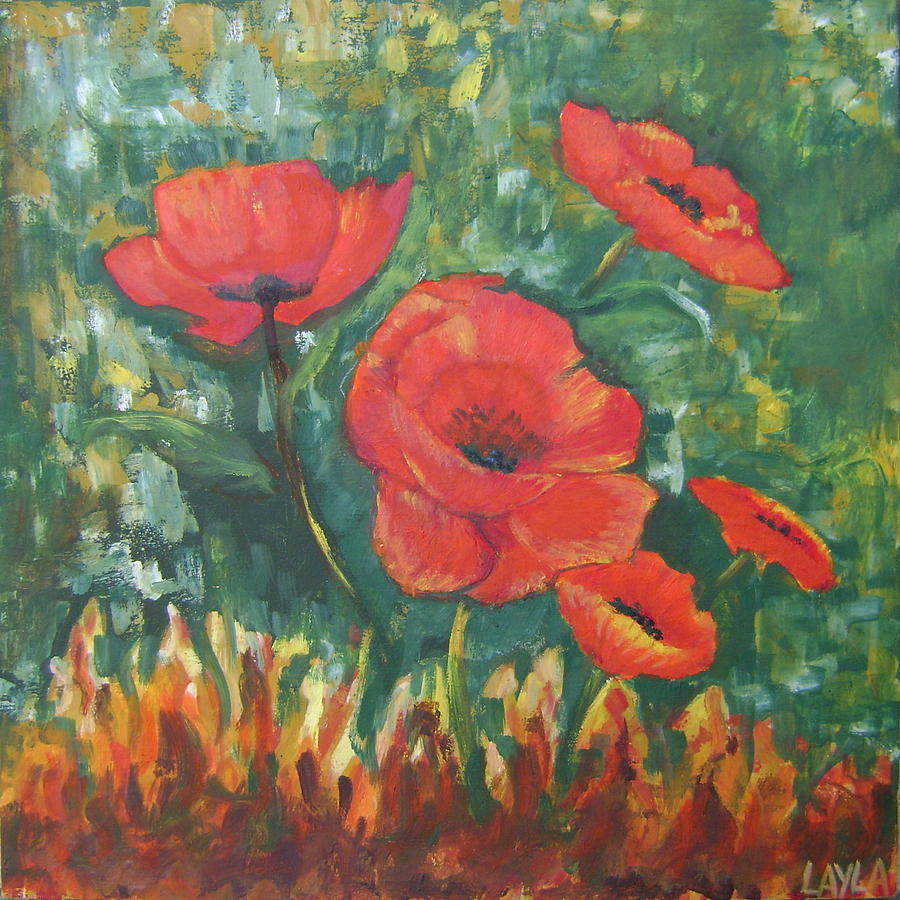 Poppies Painting by Layla Munla - Fine Art America