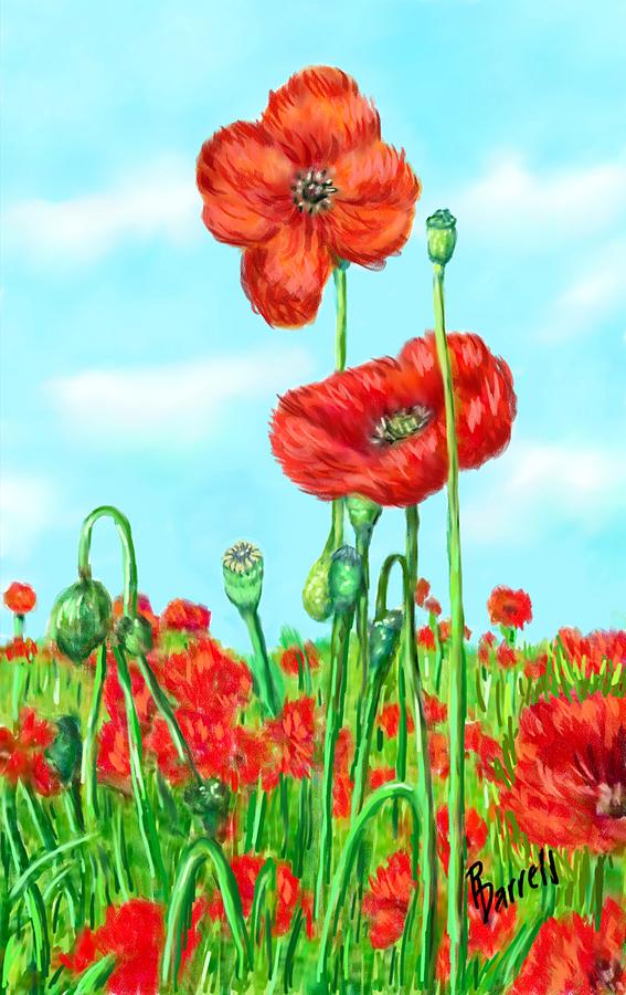 Poppies n Pods Digital Art by Ric Darrell