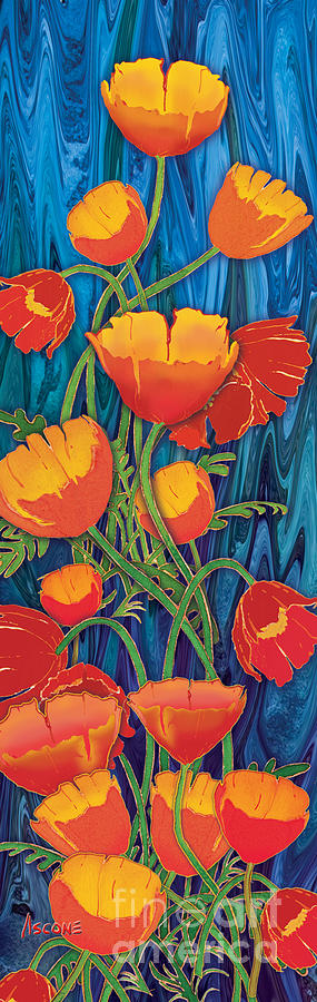 Poppies Oblong Painting by Teresa Ascone