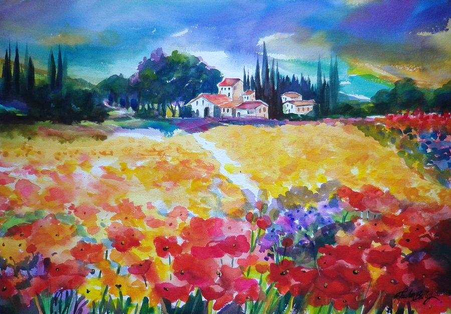 Poppies of Tuscany SOLD Painting by Tf Bailey