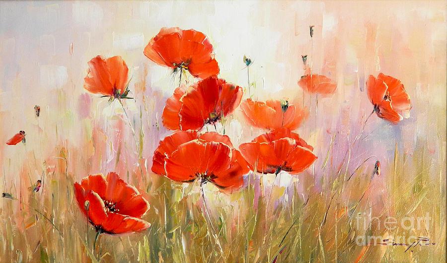 Poppies on Field Painting by Petrica Sincu - Fine Art America