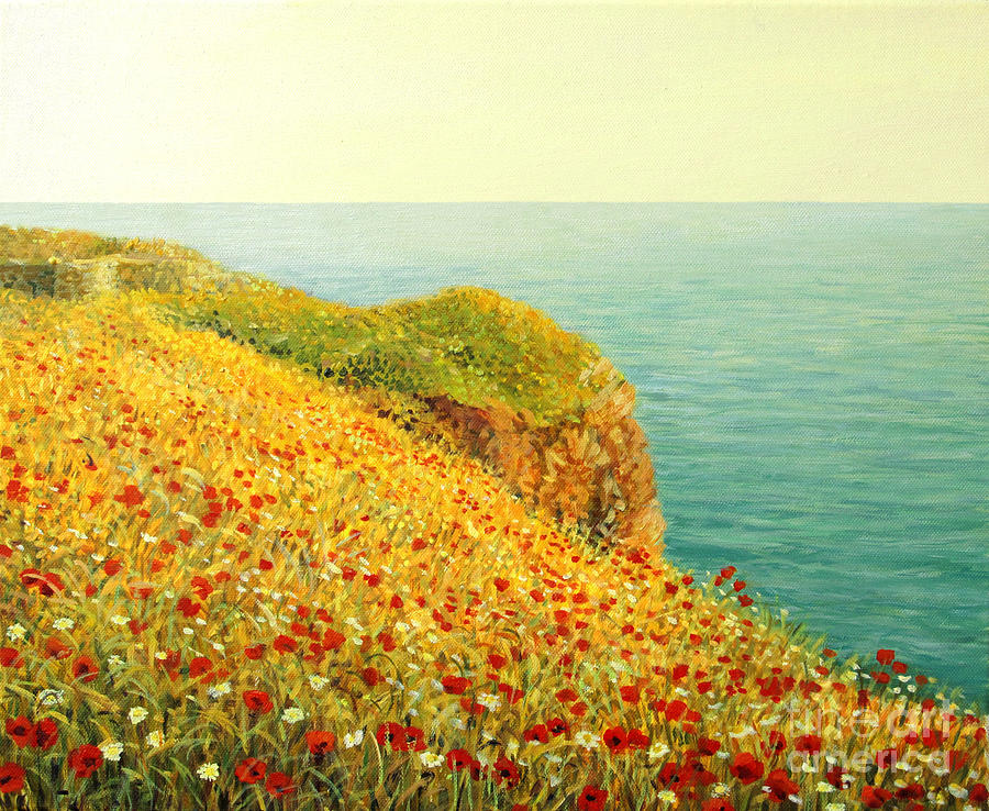 Flower Painting - Poppies on Kaliakra by Kiril Stanchev