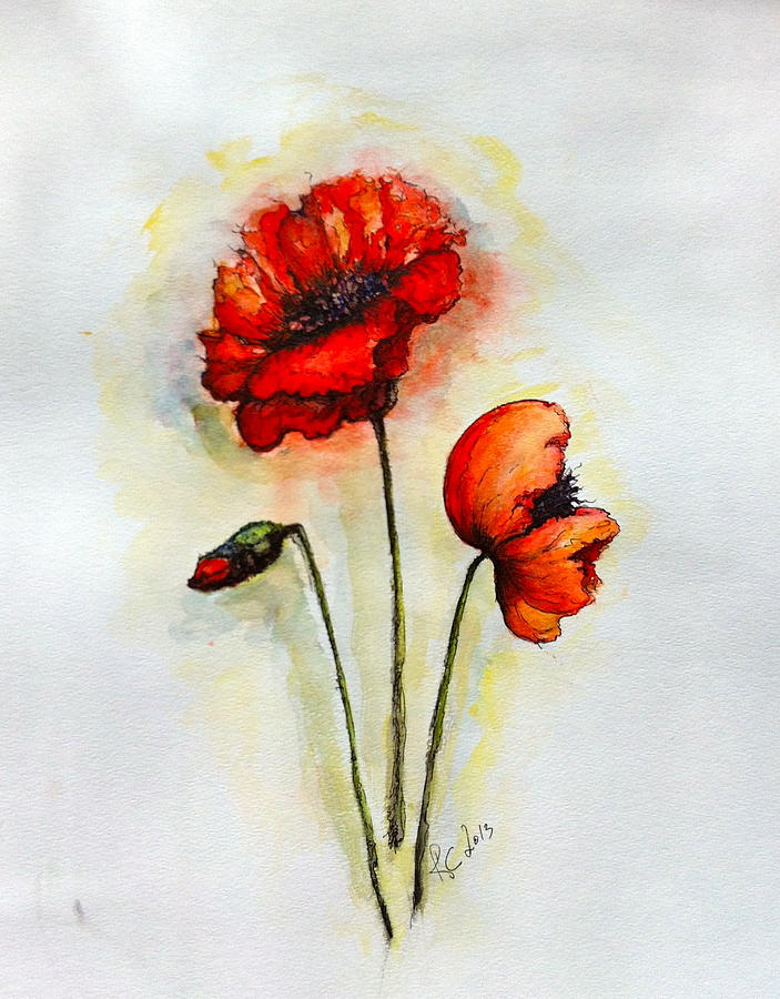 Poppies Painting by Rae Chichilnitsky