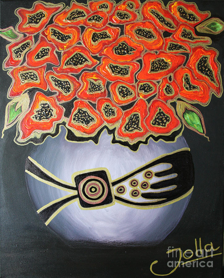 Poppy Painting - Poppies Revisited.. by Jolanta Anna Karolska