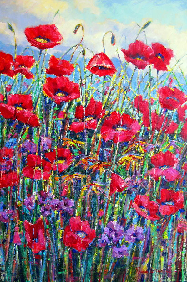 Poppies Romance Painting by Roman Czerwinski - Fine Art America