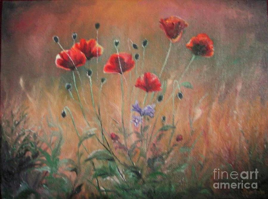 Nature Painting - Poppies by Sorin Apostolescu
