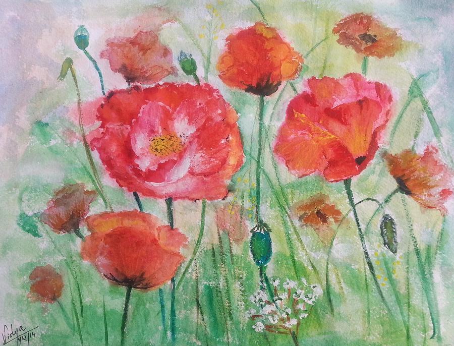 Poppies Painting by Vidya Vivek