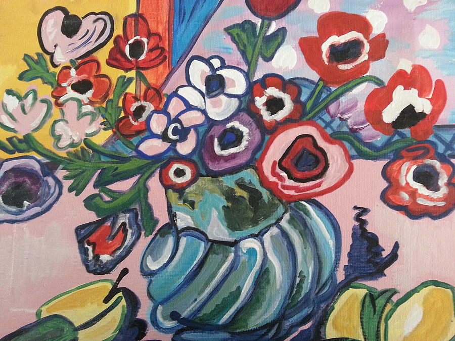 Still Life Painting - Poppies with Anemones by Nikki Dalton