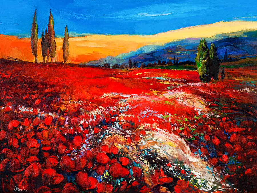 Poppiesfield Painting by Ivailo Nikolov